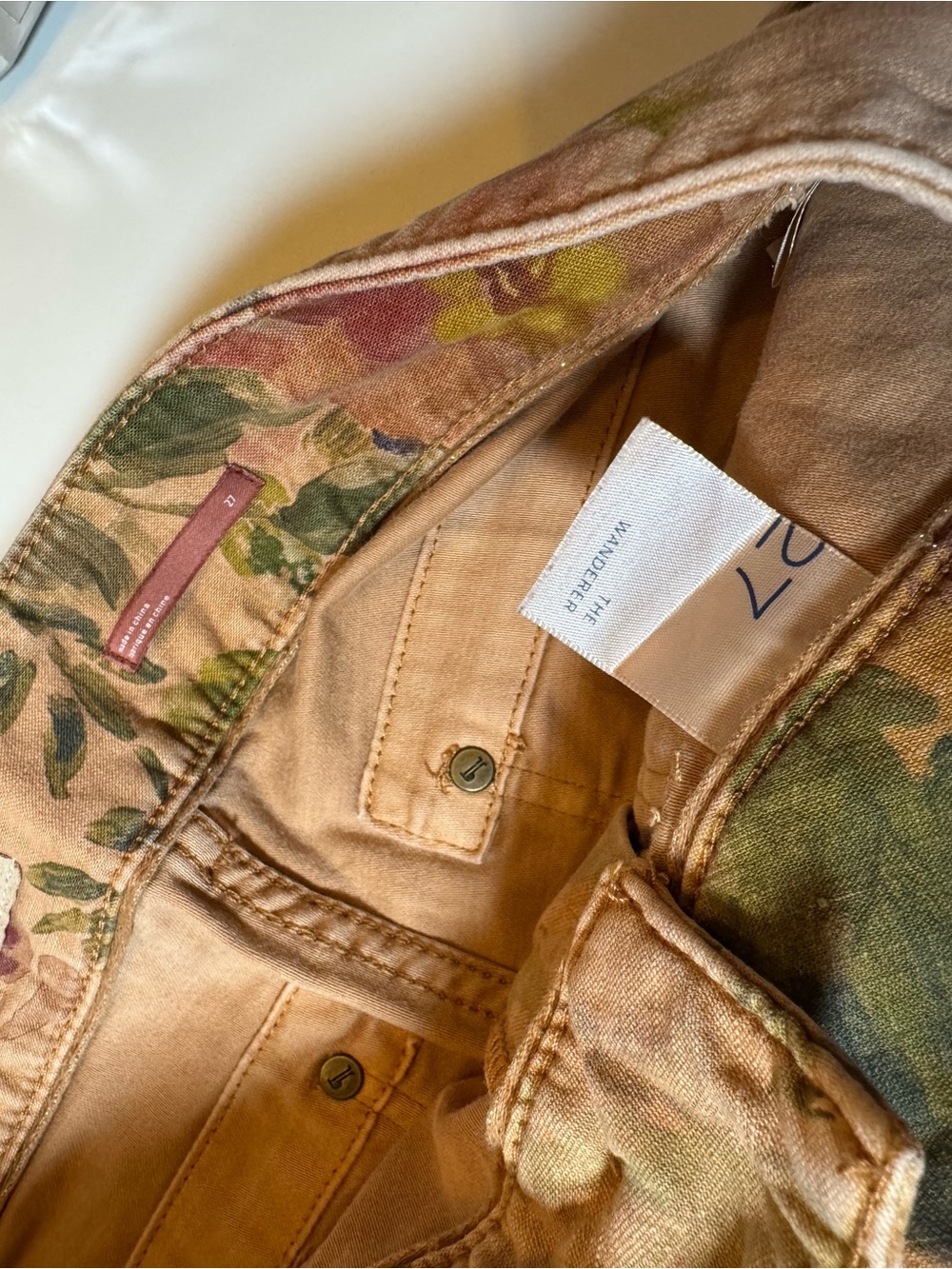 Pilcro Anthropologie The Wanderer Floral Button-Fly Pants Jeans size 27 - Picture 13 of 13